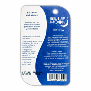 BALSAMO HIDRATANTE NATURAL BLUE MOON 4 GR 1 PIEZA