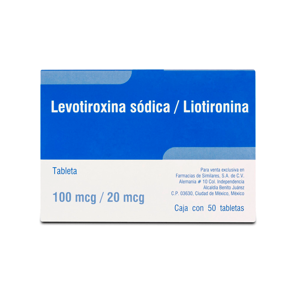 LEVOTIROXINA SODICA / LIOTIRONINA 100/20MCG 50 TABLETAS - Farmacias ...