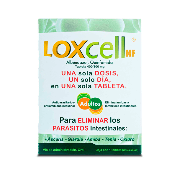 LOXCELL QUINFAMIDA / ALBENDAZOL 300/400MG 1 TABLETA - Farmacias ...