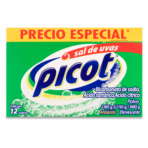 SAL DE UVAS PICOT BICARBONATO DE SODIO / ACIDO TARTARICO / ACIDO CITRICOPOLVO EFERVESCENTE 12 SOBRES