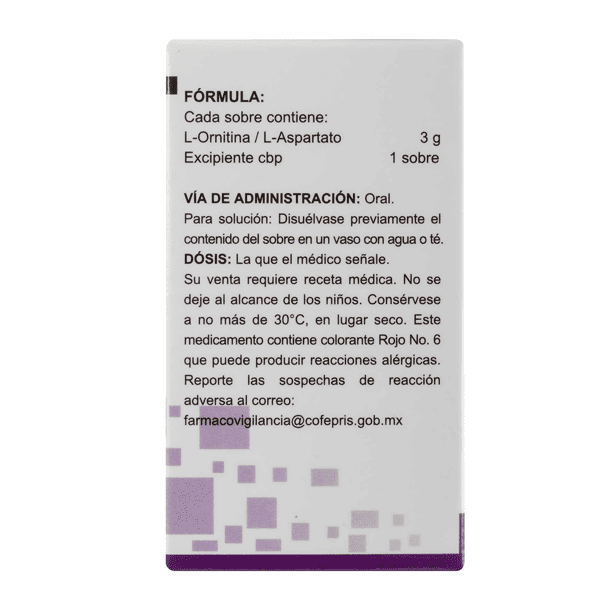 L-ORNITINA / L-ASPARTATO 3 GR GRANULADO 10 SOBRES - Farmacias Similares |  Tienda online