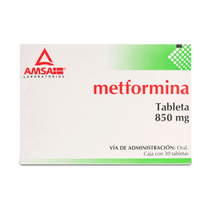 METFORMINA 850 MG 30 TABLETAS