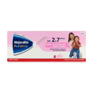 PARACETAMOL 80MG 30 TABLETAS MASTICABLES MEJORALITO