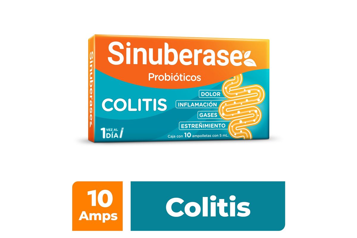 SINUBERASE PROBIOTICOS EN SUSPENSION BACILLUS CLAUSII 4 BILLONES UFC 10 AMPOLLETAS DE 5 ML